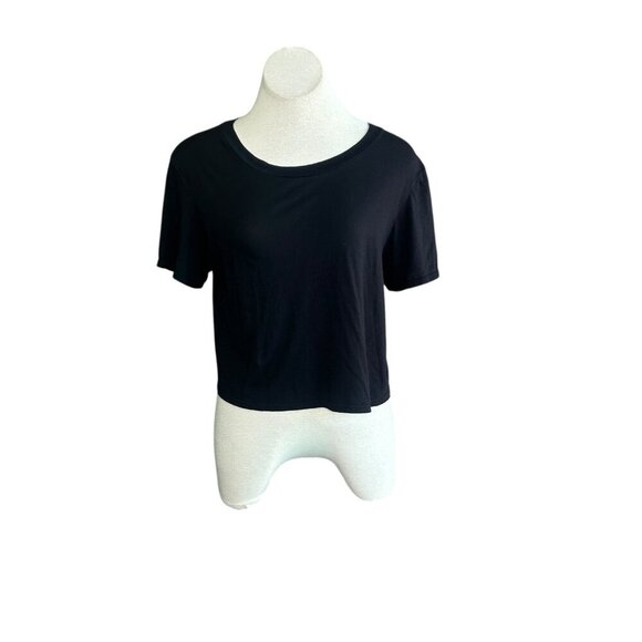 Michael Stars Tops - Michael Stars Black Relaxed Round Neck Cotton Modal Short Sleeve Top Tee OS